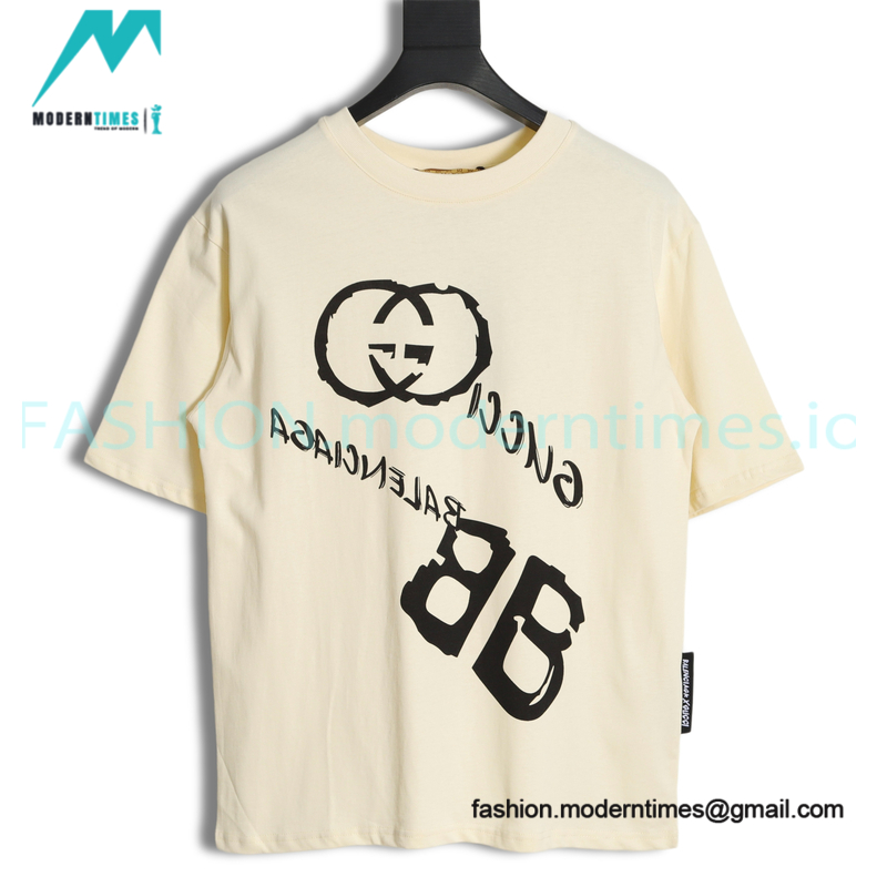 Gucci - Balenciaga Double G-B Print Short Sleeve T-shirt Gucci - Balenciaga Double G-B Print Short Sleeve T-shirt